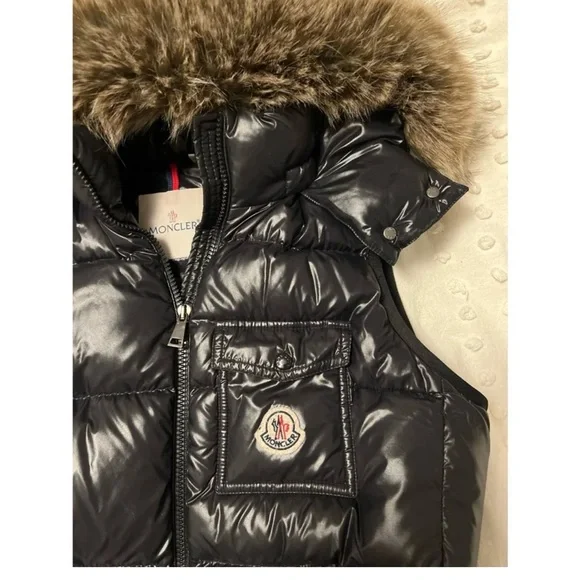 Moncler Black Puffer Jacket with Comic Detail
